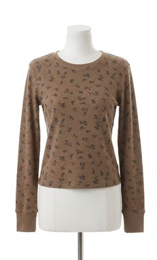 NEW MICHAEL STARS palmer floral thermal crew tee in cobblestone
